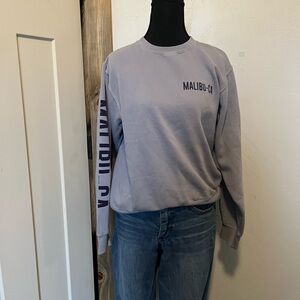 John Galt Malibu Light Gray Crewneck Sweater Sweatshirt Beach